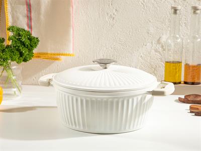 Master Cast Тенджера Дълбок Алуминиева отливка 24 см Кремав