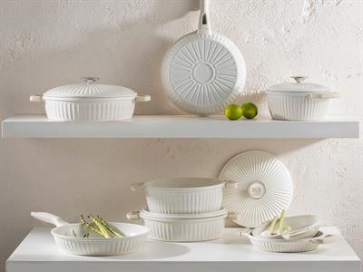 Master Cast Тенджера Дълбок Алуминиева отливка 24 см Кремав