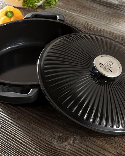 Master Cast Induction Тенджера Плитка, Алуминиева Отливка, Черно, 26 Cm