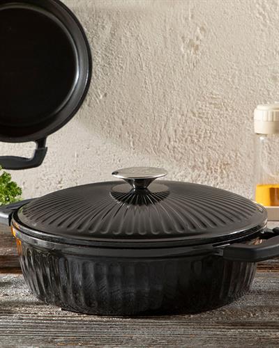 Master Cast Induction Тенджера Плитка, Алуминиева Отливка, Черно, 26 Cm