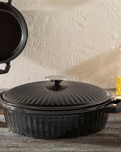 Master Cast Induction Тенджера Плитка, Алуминиева Отливка, Черно, 28 Cm