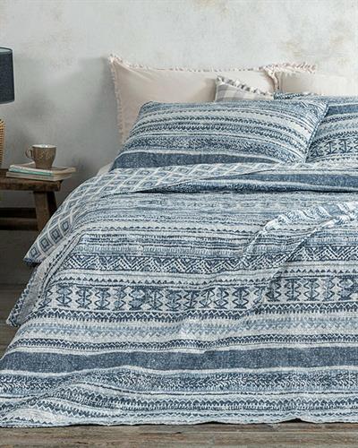 Mateo Покривка За Легло Комплект King Size, Многофункционално, Синьо, 240 X 220 Cm