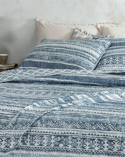 Mateo Покривка За Легло Комплект King Size, Многофункционално, Синьо, 240 X 220 Cm