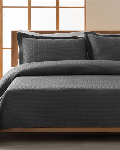 Matris Комплект Кувертюра За Легло Двоен жакардов Полипамук 240x250 cm Антрацит