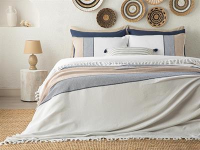 Matty Покривка За Легло Единичен Размер, Тъкан, Тъмно Синьо, 160 X 240 Cm