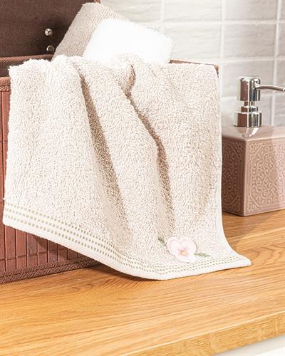 Mauve Кърпа За Ръце С бродерия 30x45 см Бежов