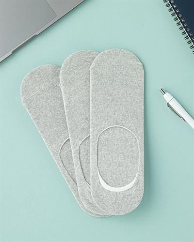 Max Cotton Polyester Mens 3 Pcs No Show Socks 40-44 Gray