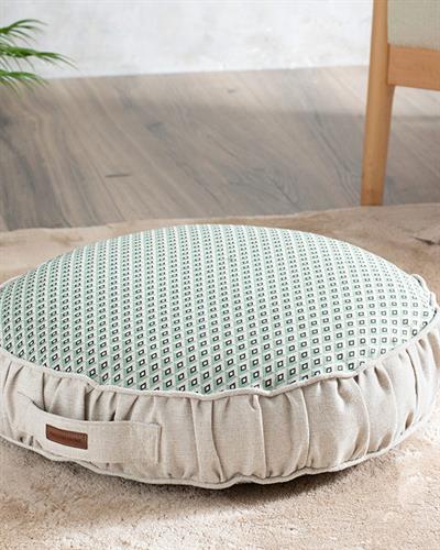 Maya Декоративен Пуф Отпечатан, Зелено, 60 Cm