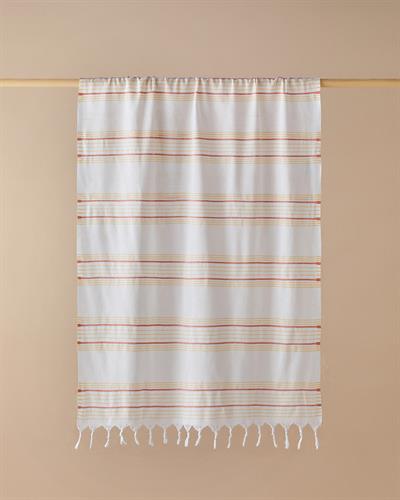 Mayra Пещемал На Райета, Varak Baskılı Super Soft, Оранжево-Жълто, 90 X 150 Cm