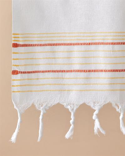 Mayra Пещемал На Райета, Varak Baskılı Super Soft, Оранжево-Жълто, 90 X 150 Cm