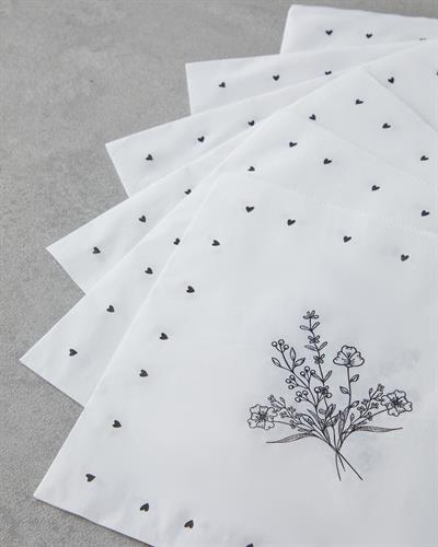 Хартиени Салфетки 20 бр. Хартия 33x33 см Черен - Бял