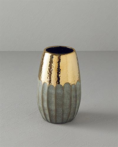 Megan Ваза Каменна керамика 13x21 см Златен