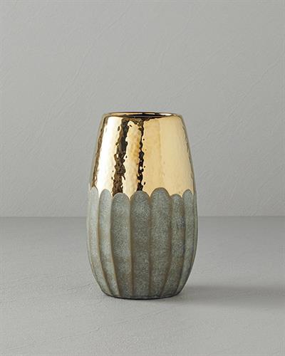 Megan Ваза Каменна керамика 13x21 см Златен