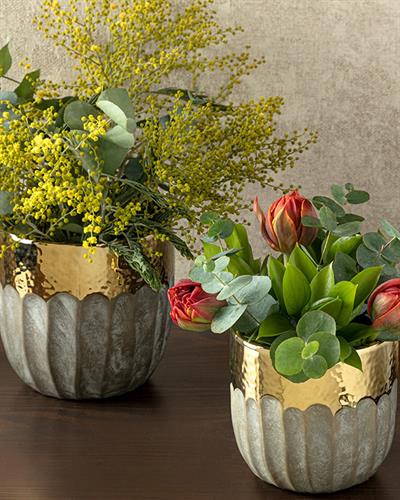 Megan Ваза 15x15x14,5 см Златен