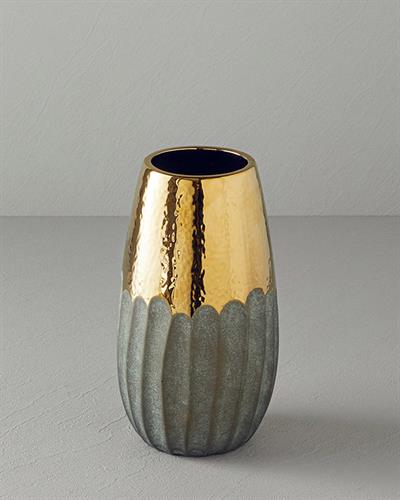 Megan Ваза Каменна керамика 15x26 см Златен