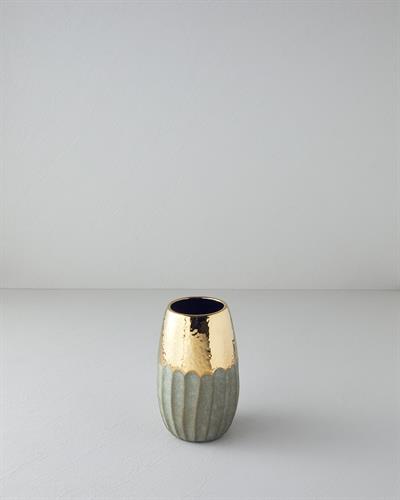 Megan Ваза Каменна керамика 16,5x33,5 см Златен