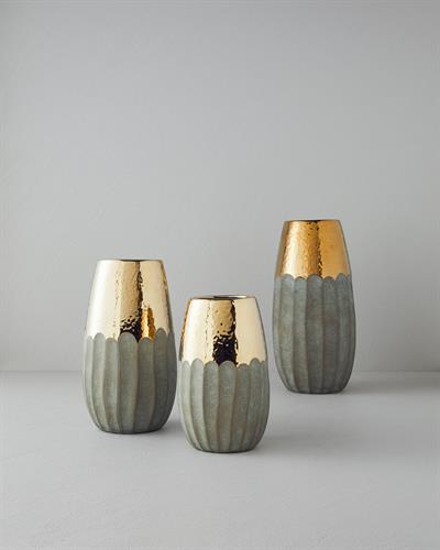 Megan Ваза Каменна керамика 16,5x33,5 см Златен