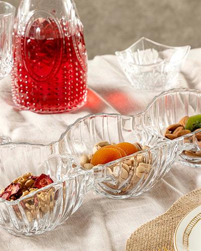 Megan Glass Three Part Appetizers 38 cm Transparent