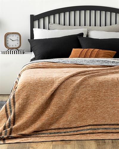 Melange Frame Одеяло Единичен Памучен 150x200 см Антрацит - Бежов