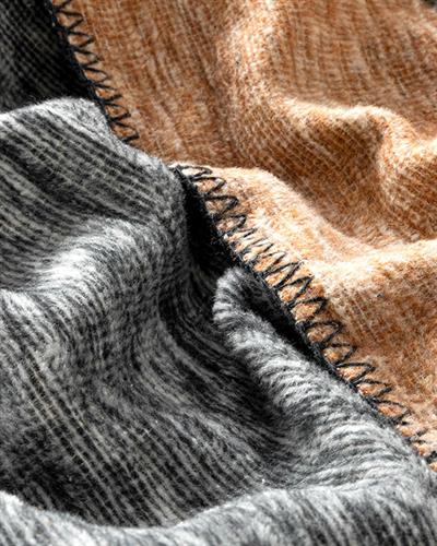 Melange Frame Одеяло Единичен Памучен 150x200 см Антрацит - Бежов