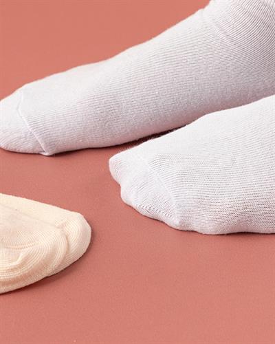 Melissa Cotton 2 set - Women Ankle Socks 36-40 Light Tan-White