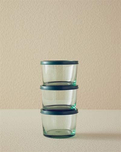 Memories Кутия За Съхранение 3 бр. Стъкло 220 мл Зелен