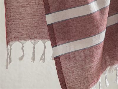 Merisa Пещемал на райе Памучен 90x150 cm Бордо