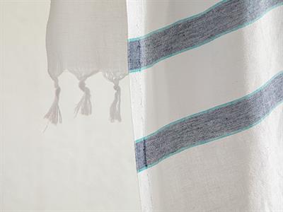 Merisa Пещемал на райе Памучен 90x150 cm Морскосин - Зелен.