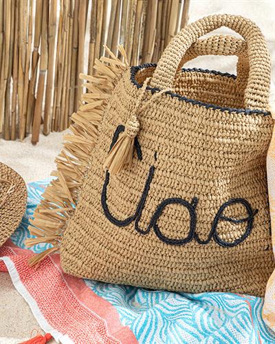 Merisa Чанта Дамски, Rafya, Черно, 45X35 Cm