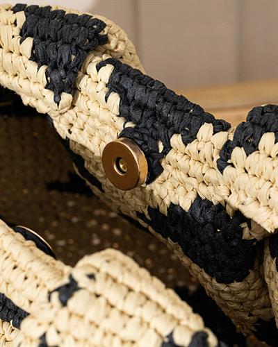 Merta Чанта Дамски, Rafya, Черно, 40 X 25 Cm