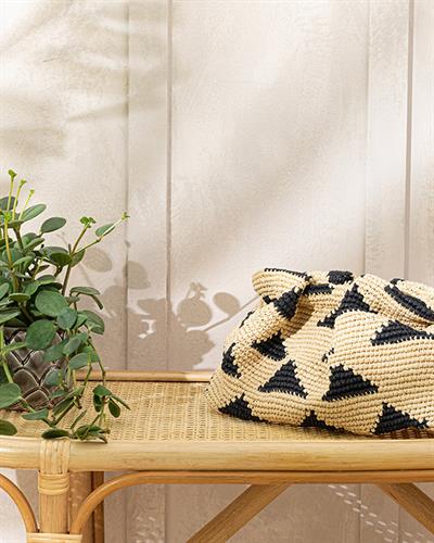 Merta Чанта Дамски, Rafya, Черно, 40 X 25 Cm