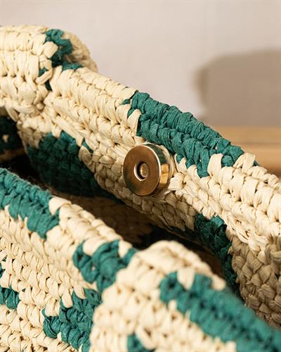 Merta Чанта Дамски, Rafya, Тъмно Зелено, 40 X 25 Cm