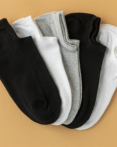 Mery Чорапи Дамски 5 Бр., Памучен Полиестер, Черно-Бяло-Сиво, 36-40
