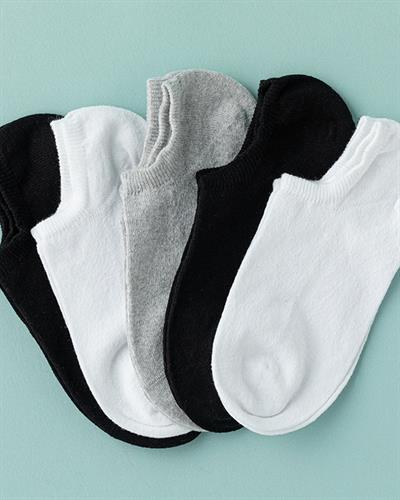 Merya Чорапи Бабет Дамски 5 Бр., Памучен Полиестер, Черно-Бяло-Сиво, 36-40