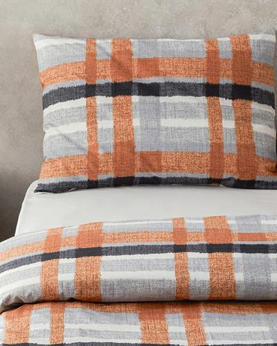 Meta Check Спален Комплект Единичен Лесно за гладене 160x220 см Теракота