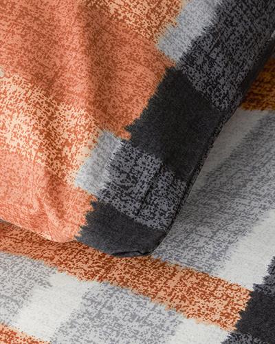 Meta Check Спален Комплект Единичен Лесно за гладене 160x220 см Теракота