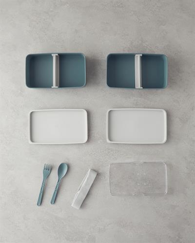 Mezaluna Кутия За Обяд На 2 нива Пластмаса 720 мл +720 мл Зелен