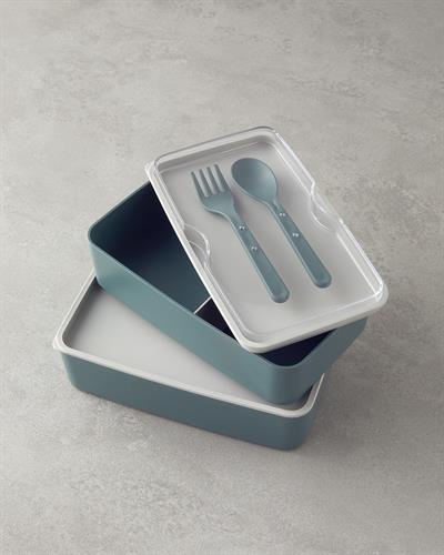 Mezaluna Кутия За Обяд На 2 нива Пластмаса 720 мл +720 мл Зелен