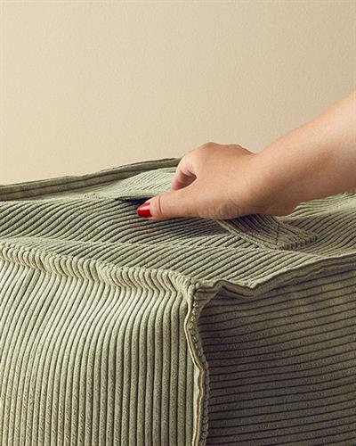 Mia Табуретка Кадифе 42x42 см Зелен