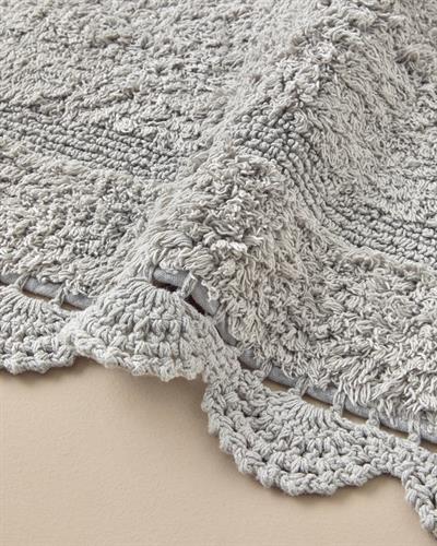 Mia Постелка За Баня Ко Памучен, Сиво, 60 X 90 + 40 X 60 Cm