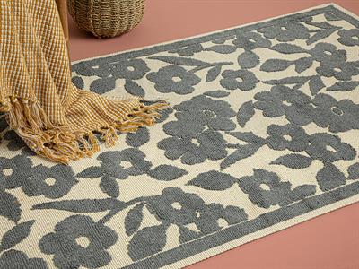 Miamor Килим Памучен, Сиво, 80 X 150 Cm