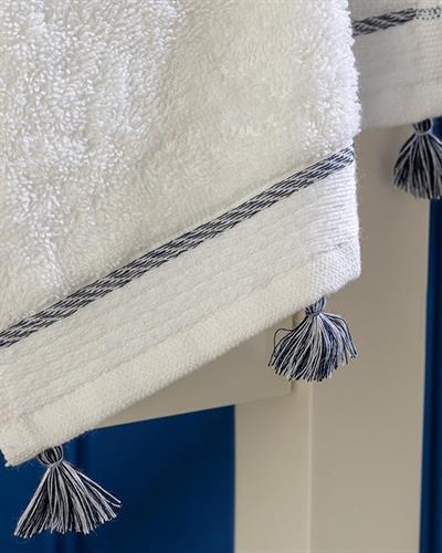 Mila Хавлии За Ръце С Пискюли, Памучен, Тъмно Синьо, 30 X 40 Cm