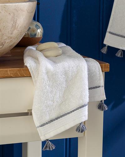 Mila Хавлии За Ръце С Пискюли, Памучен, Тъмно Синьо, 30 X 40 Cm