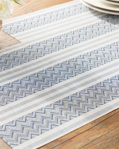 Mila Американзки Сервиз 4 Бр., 70% Полиестер + 30% Pvc, Сиво-Синьо, 30 X 45 Cm