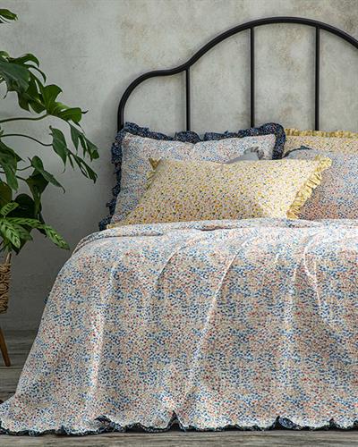 Millefleur Покривка Двоен Размер, Синьо, 200 X 220 Cm