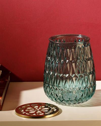 Minerva Ваза Стъкло 12x12x14,5 см Зелен