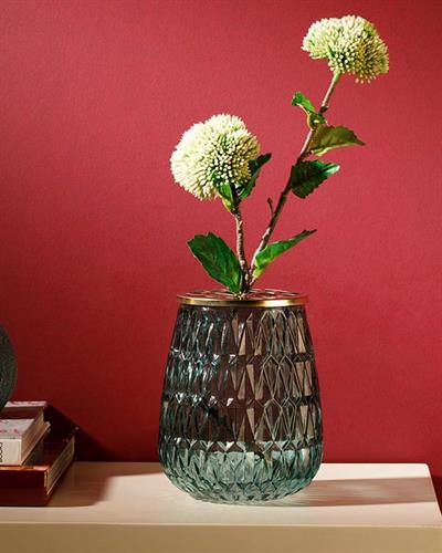 Minerva Ваза Стъкло 12x12x14,5 см Зелен