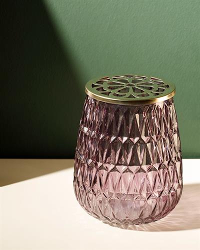 Minerva Ваза Стъкло 12x12x14,5 см Виолетов..