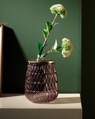 Minerva Ваза Стъкло 12x12x14,5 см Виолетов..