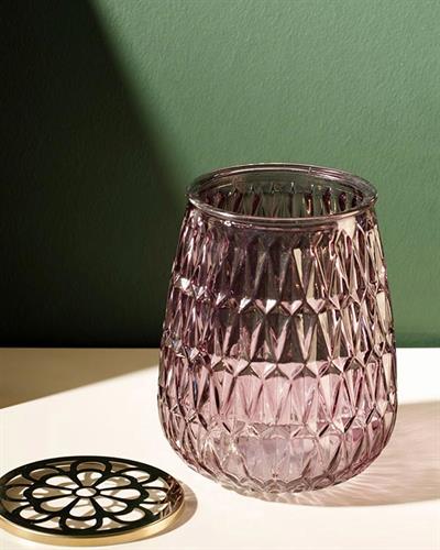 Minerva Ваза Стъкло 12x12x14,5 см Виолетов..